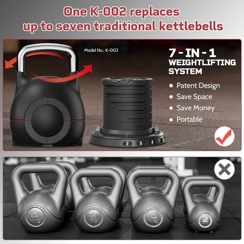 7 in 1 Kettlebell Adjustable Kettlebell