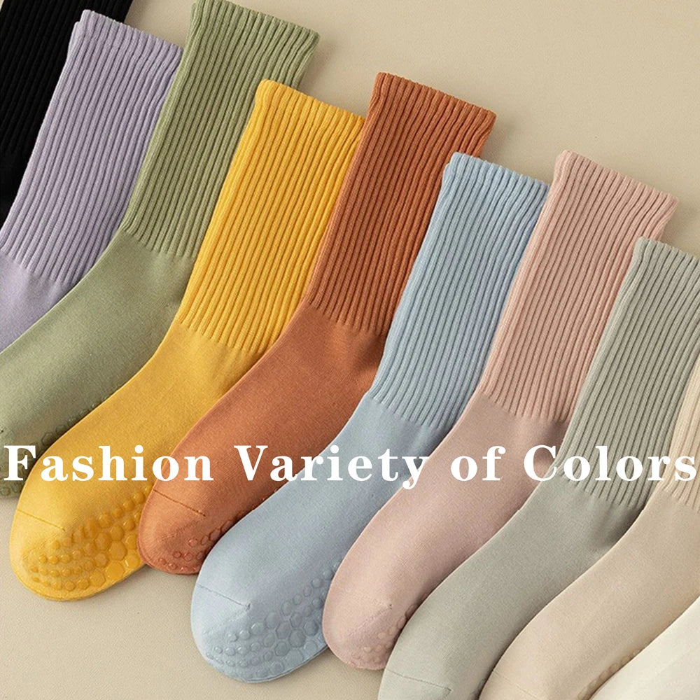 3 Pairs of Cotton Anti Slip Yoga Socks