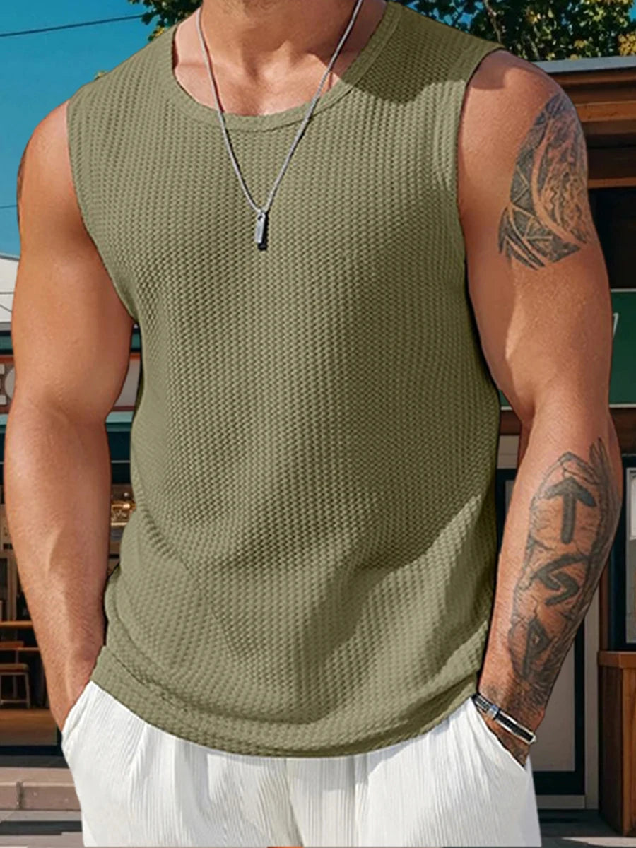 Men's Ribbed Knit Tank Tops