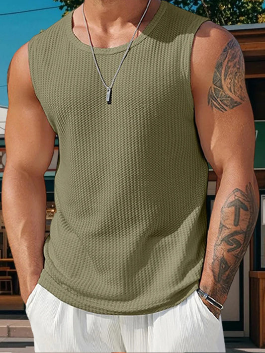 Men's Ribbed Knit Tank Tops