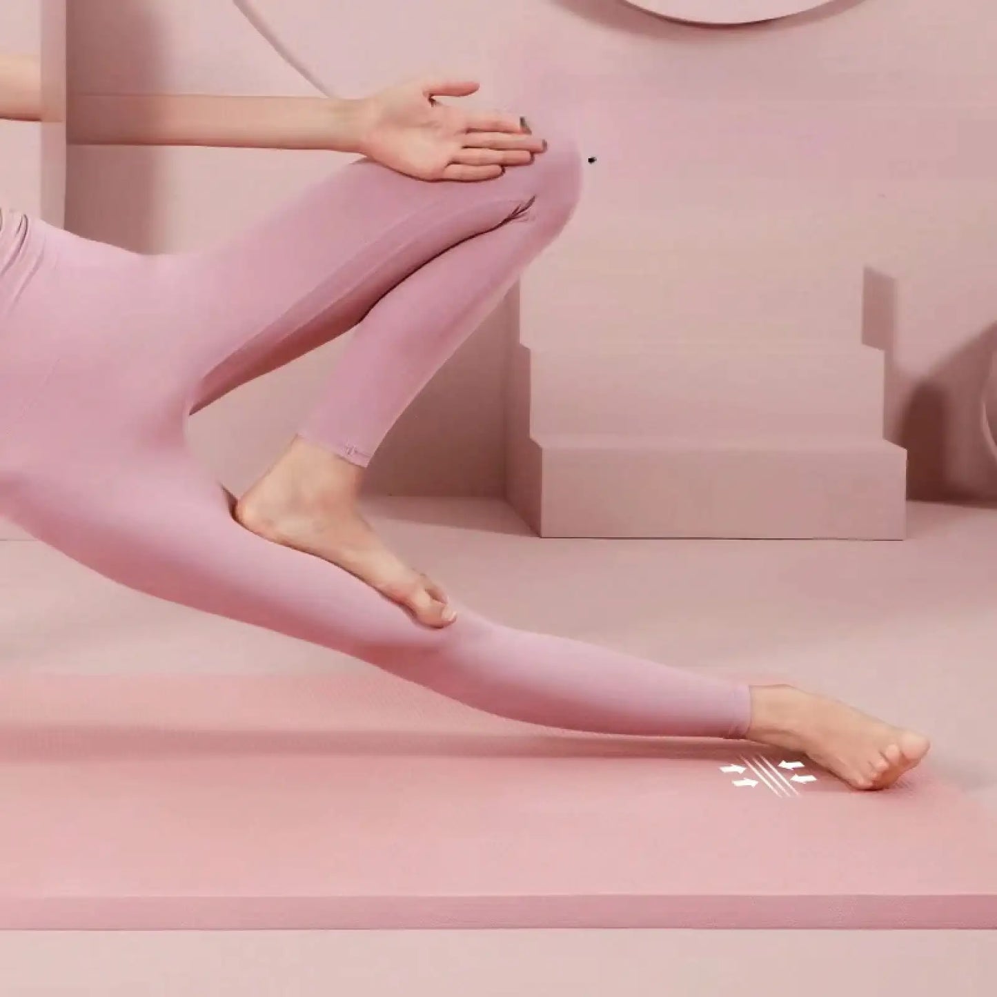 Pink Yoga Mat Set 185*61CM Non Slip Thickened Fitness Mat