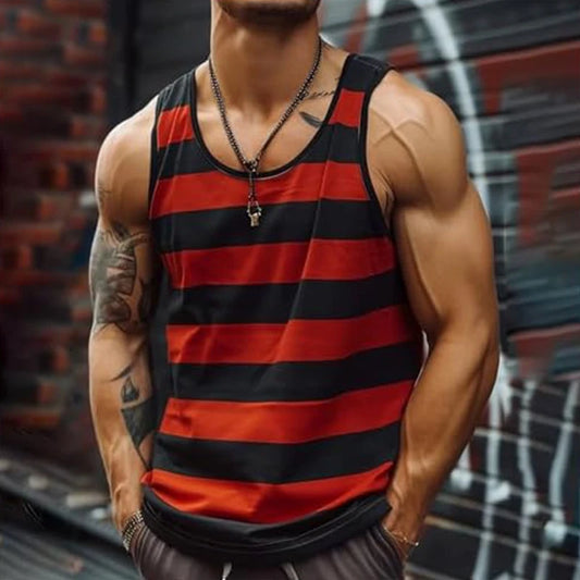 Vintage Striped Graphic Tank Tops