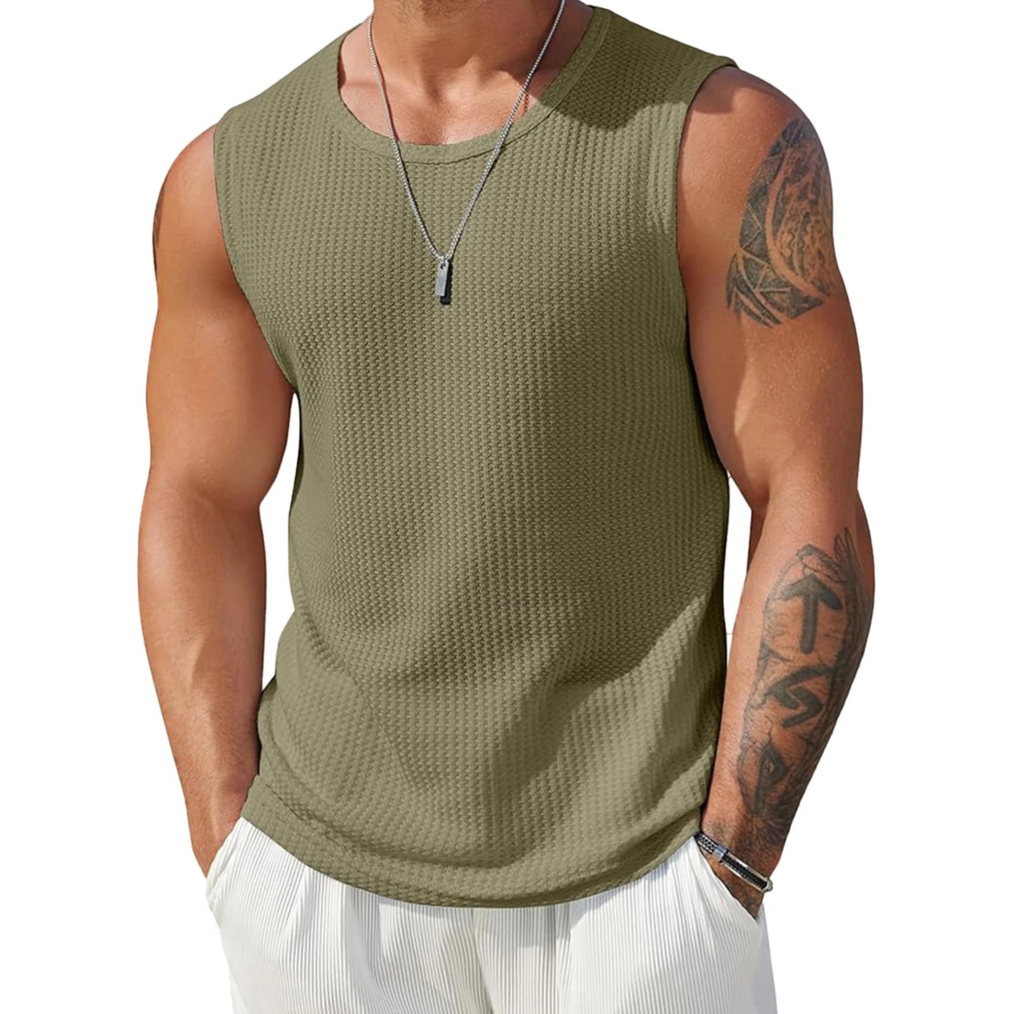 Men's Ribbed Knit Tank Tops
