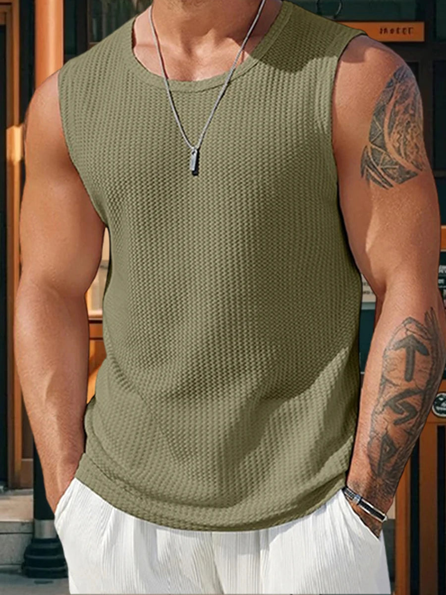 Men's Ribbed Knit Tank Tops