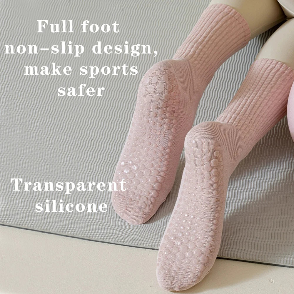 3 Pairs of Cotton Anti Slip Yoga Socks