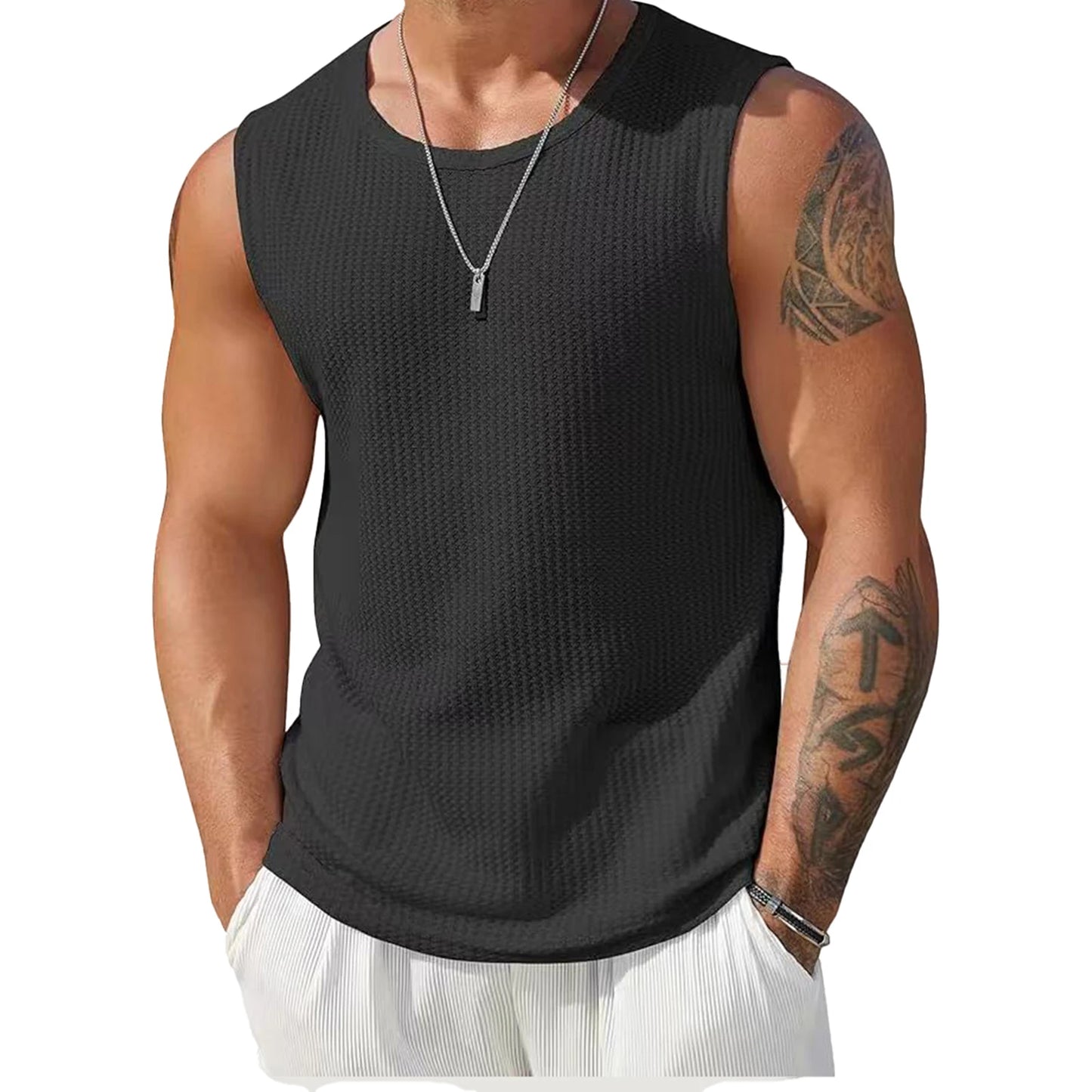 Men's Ribbed Knit Tank Tops
